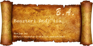 Beszteri Atália névjegykártya